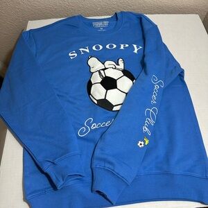 Peanuts Snoopy Soccer Club Royal Blue Sweatshirt.NWOT